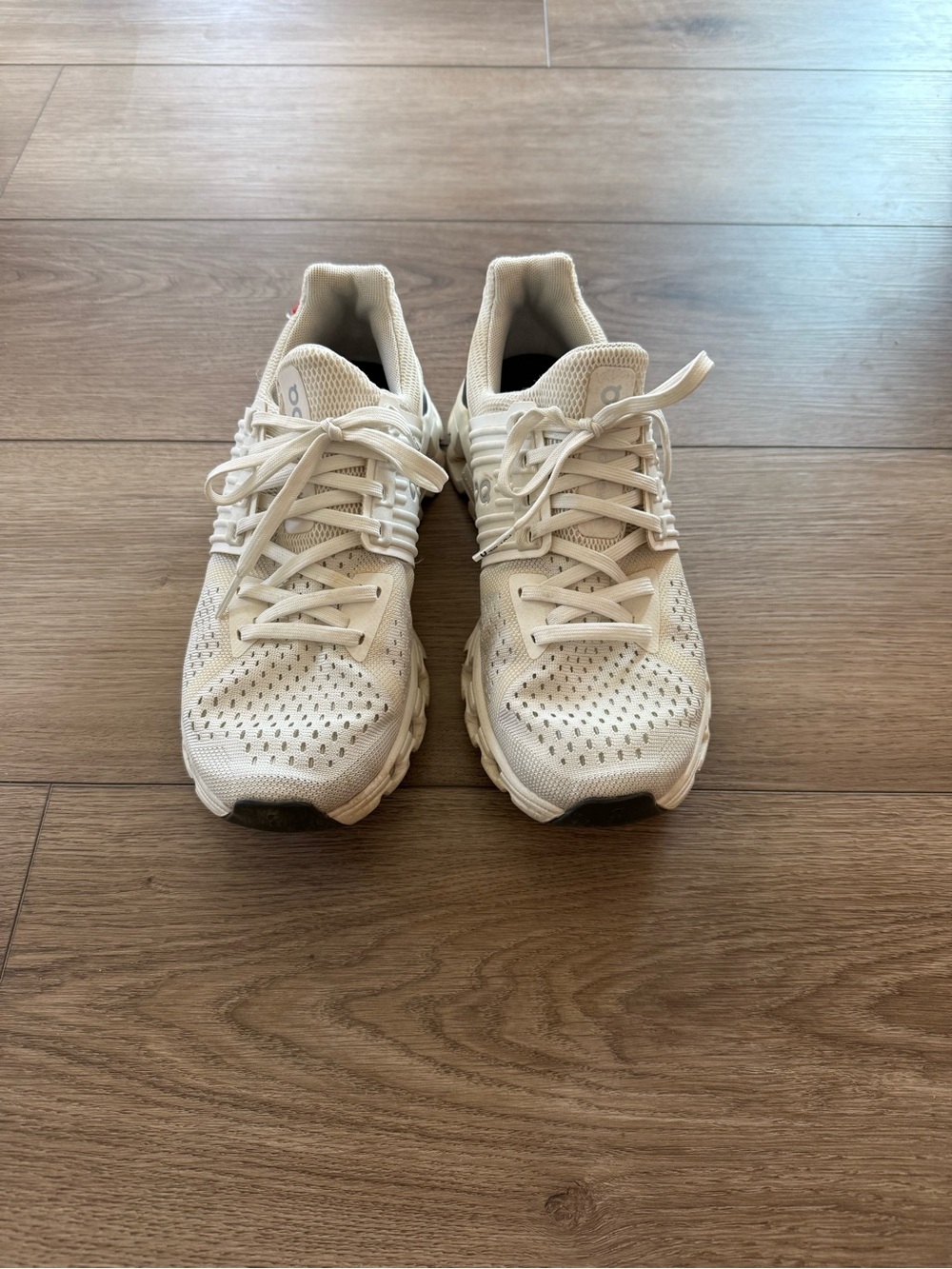 On Running Women's Cream/White Knit Sneakers